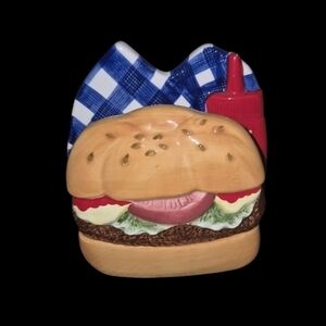 Vintage Ceramic Lotus Hamburger Picnic Napkin Holder